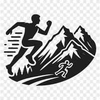 Chasing the Summit Man Running Silhouette vector