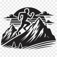 Summit Sprint Running Man Silhouette vector