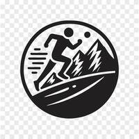 Elevation Run Man Running in Mountains vector