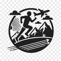 Pushing the Limits Running in the Mountains vector