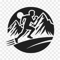Striding to the Summit Man Running vector