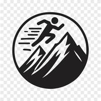 Peak Stride Man Running in the Mountains vector