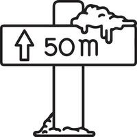 A sign with the words 50m on it vector