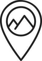 A map marker with a mountain in the background illustration vector