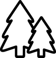 Two trees are shown in black and white vector