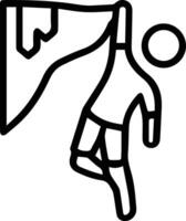 man holding on to cliff outline illustration vector