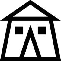A black and white tent with a triangle on top vector