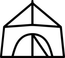 A tent outline on a white background vector