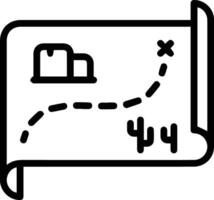 A black and white outline of a map with a compass vector