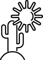 A cactus with sun on top of it vector