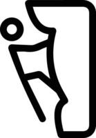 A black and white icon of a person climbing up a wall vector
