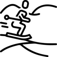 A black and white drawing of a person on a snowboard vector