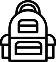 Backpack icon illustration outline black and white vector