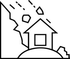 A house is falling down and there is a rock on top of it vector