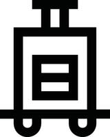 illustration of suitcase with wheels outline vector