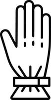 A glove with a black outline on a white background vector