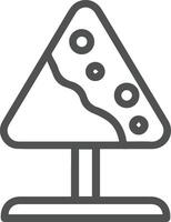 A triangle with a slice of pizza on it vector