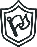 A shield with a flag on it vector