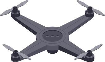 Illustration of a sleek quadcopter drone featuring four propellers. Designed for aerial photography and videography, showcasing advanced technology and innovation in unmanned aerial vehicles vector