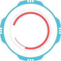 Futuristic loading bar or progress indicator creating a circular shape with blue and red colors on a white background, ideal for technology and innovation concepts vector