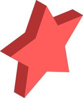 Simple red five pointed star with three dimensional effect floating on a white background, ideal for concepts related to success, achievement, quality, rating, or celebration vector