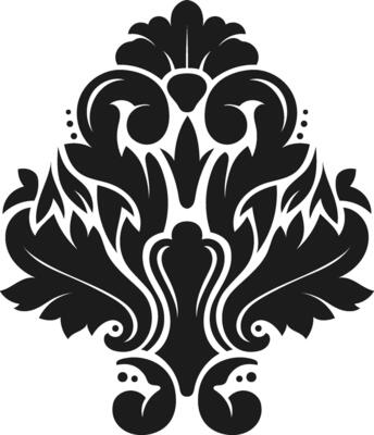 This sophisticated damask design showcases intricate details and symmetrical composition, creating a timeless and luxurious aesthetic perfect for various design applications