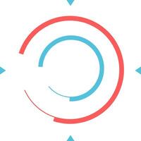 Minimalist design of a circular loading bar with arrows, symbolizing processing, analysis, progress, and data management in a visually appealing and modern way vector