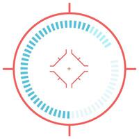 Circular loading bar and crosshair target, perfect for games, virtual reality, or any project that needs a futuristic and technological touch vector