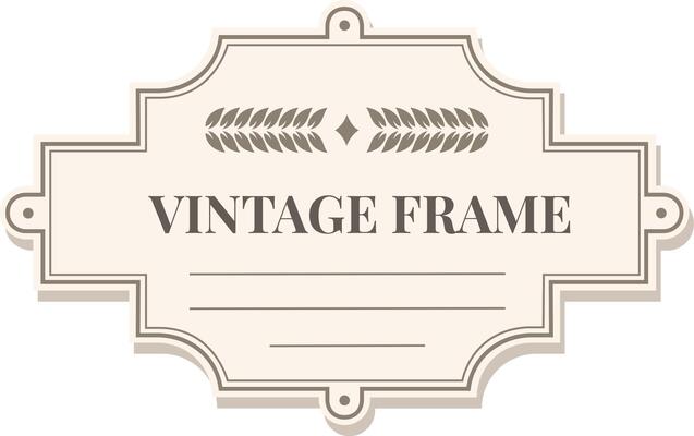 Featuring a vintage frame adorned with a laurel wreath, offering blank lines for personalized text and convenient holes for hanging, creating an elegant and timeless design