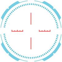 Futuristic circular sniper scope featuring a crosshair targeting system interface, delivering precision and accuracy for effective aiming in various tactical scenarios vector