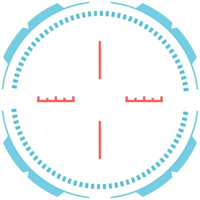 Futuristic circular sniper scope featuring a crosshair targeting system interface, delivering precision and accuracy for effective aiming in various tactical scenarios