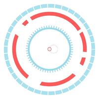 Futuristic head up display - HUD - interface with target and circular elements forming a technological background, ideal for games, virtual reality, and other digital applications vector