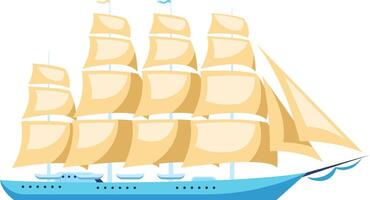 Majestic sailing ship navigating the open waters, propelled by the wind filling its numerous sails, evokes a sense of adventure and exploration vector