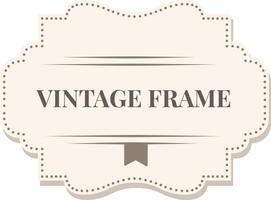Vintage frame featuring dotted edges and an elegant ribbon banner, incorporating text along with two horizontal lines, all isolated against a clean white background vector