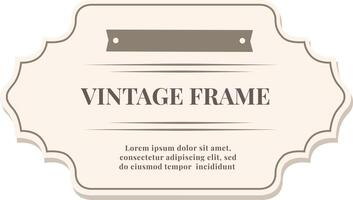 Classic vintage frame design featuring ornate details and a central text placeholder. Ideal for invitations, labels, or decorative purposes. Timeless elegance with a retro aesthetic vector