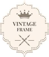 Vintage frame with crown and crossed arrows on a light background representing elegance, prestige, and classic design, perfect for logos, invitations, or certificates vector