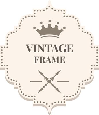 Vintage frame with crown and crossed arrows on a light background representing elegance, prestige, and classic design, perfect for logos, invitations, or certificates