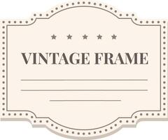 Ornate vintage frame design featuring decorative stars and dotted edges. The classic label offers space for personalized text, ideal for invitations, certificates, or nostalgic themes vector