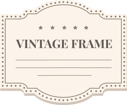 Ornate vintage frame design featuring decorative stars and dotted edges. The classic label offers space for personalized text, ideal for invitations, certificates, or nostalgic themes