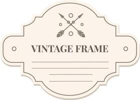 Classic vintage frame design featuring crossed arrows and decorative elements. Ideal for invitations, labels, or branding. The neutral color palette enhances its timeless appeal vector