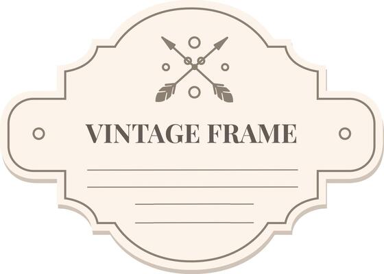 Classic vintage frame design featuring crossed arrows and decorative elements. Ideal for invitations, labels, or branding. The neutral color palette enhances its timeless appeal