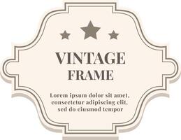 Vintage frame featuring three stars and an elegant border, providing a perfect backdrop for sample text and adding a classic touch to various design projects vector
