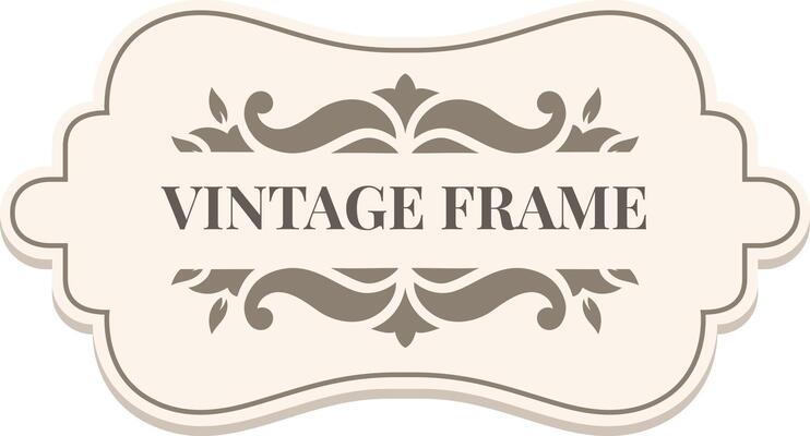 Vintage frame adorned with intricate floral ornaments, creating a sophisticated design that adds elegance and a sense of nostalgia to various projects and decorative elements