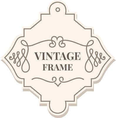 Elegant vintage frame with swirls and flourishes adding a touch of classic charm, perfect for labels, logos, invitations, and other design projects
