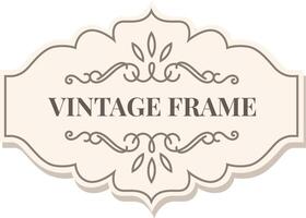 Classic vintage frame featuring intricate ornamental details. Ideal for invitations, labels, or decorative purposes, showcasing elegance and timeless design in a neutral color palette vector