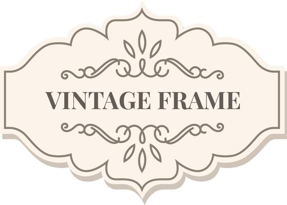 Classic vintage frame featuring intricate ornamental details. Ideal for invitations, labels, or decorative purposes, showcasing elegance and timeless design in a neutral color palette