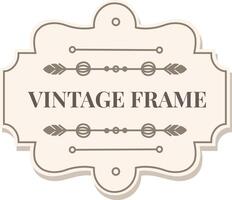 Decorative vintage frame featuring intricate ornamental details and elegant typography. Perfect for invitations, labels, or retro themed designs, showcasing classic style and sophistication vector