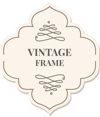 Decorative vintage frame featuring intricate ornamental patterns and elegant typography, ideal for invitations, labels, or branding with a classic and sophisticated touch