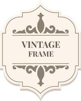 Classic vintage frame featuring ornate floral patterns and decorative elements, ideal for invitations, labels, or decorative projects. Neutral tones enhance its timeless appeal vector