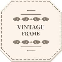Octagonal vintage frame featuring floral decorations, lines, and a soft color palette, creating a classic and elegant design suitable for various projects vector